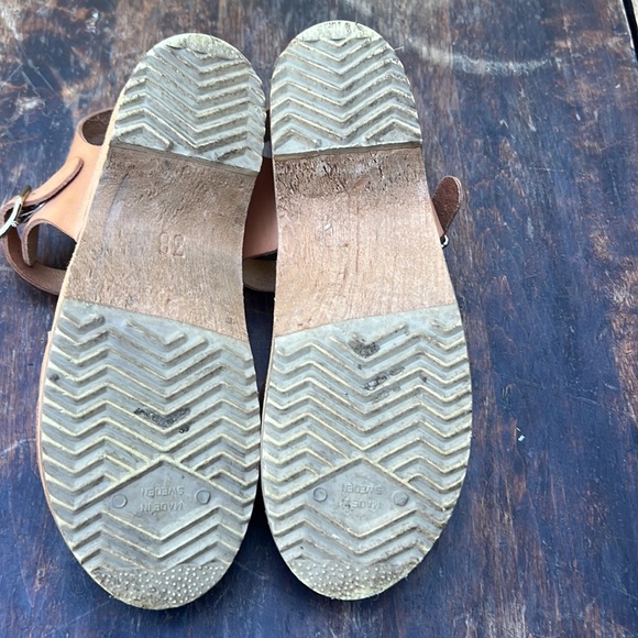 MIA Anja Swedish wooden and leather 2 inch heel open toe strappy sandal sz 7.5 - Picture 7 of 10